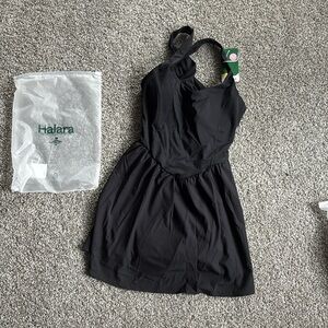 NWT Halara tennis skirt with built in shorts and bra- removable cups